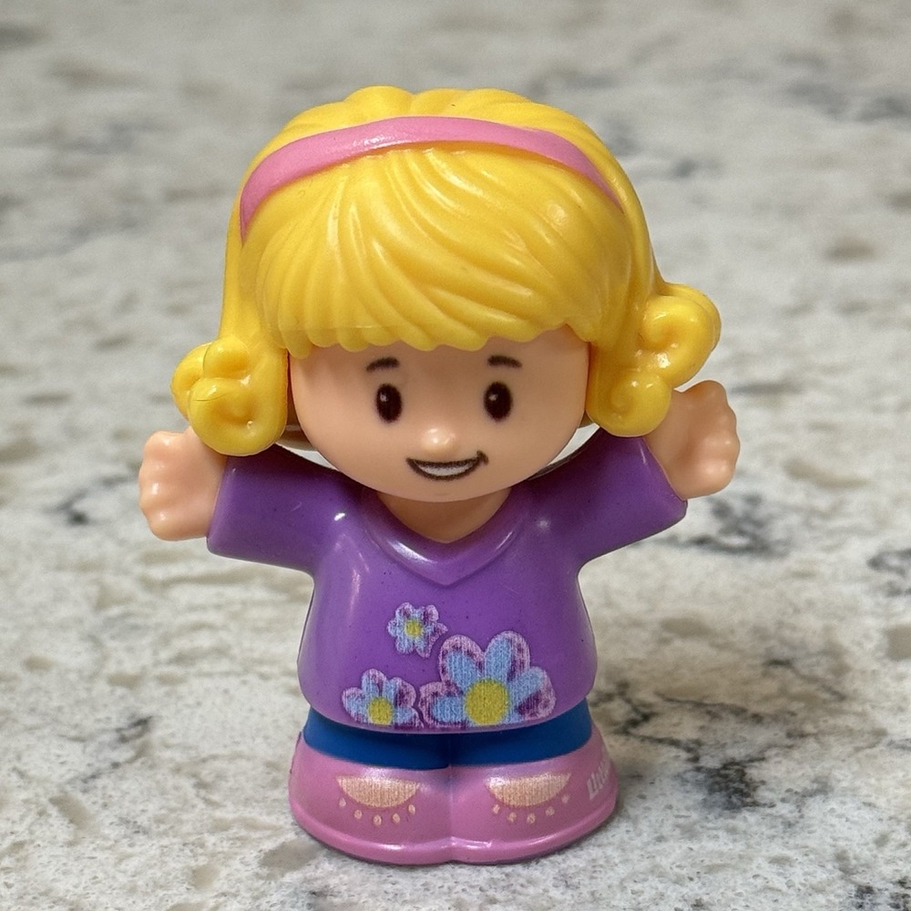 Fisher Price Little People Emma Girl Purple Flowers Blonde Hair Kid 2016 2021